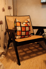 Orange, Black, Lime 20x20 Velvet Double-sided Pillow Set