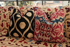 Pink, Blue, Black 20x20 Velvet Double-sided Pillow Set