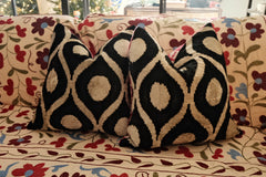 Pink, Blue, Black 20x20 Velvet Double-sided Pillow Set